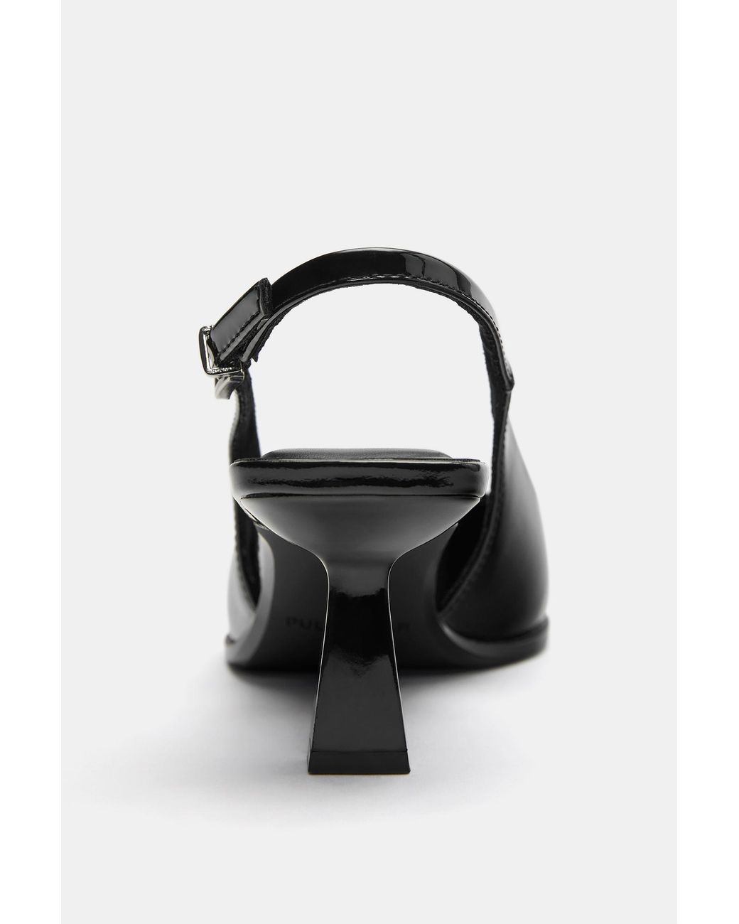 Pull&Bear Gray Patent Slingback Heels