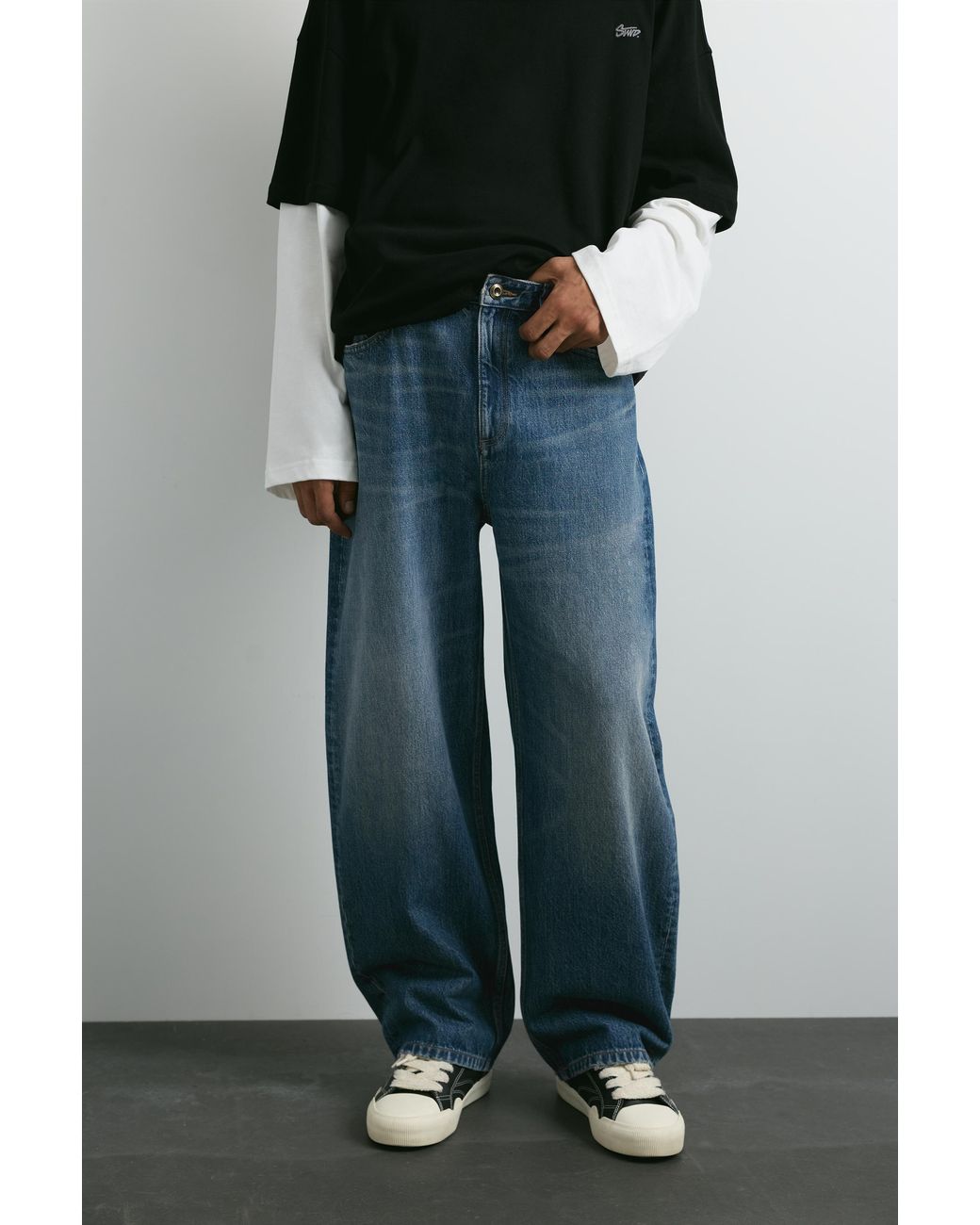 Pull&Bear Multicolor Balloon-Fit Baggy Jeans for men