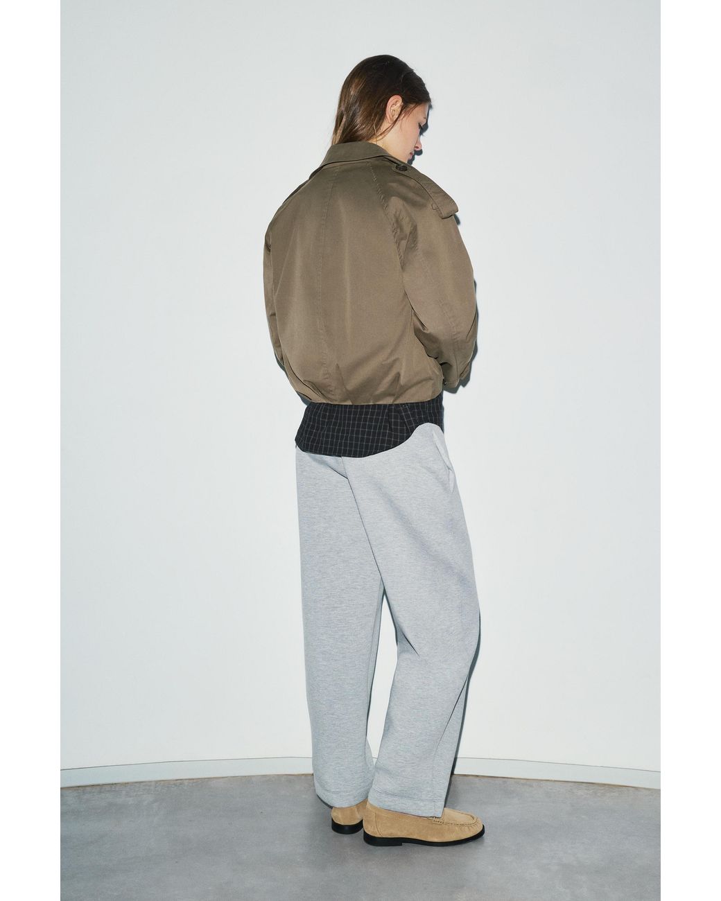 Pull&Bear Brown Balloon-Fit Short Trench Coat