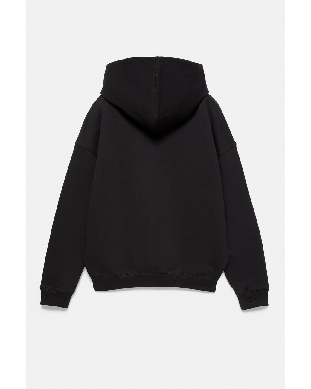 Pull&Bear Black Boxy Fit Hoodie for men