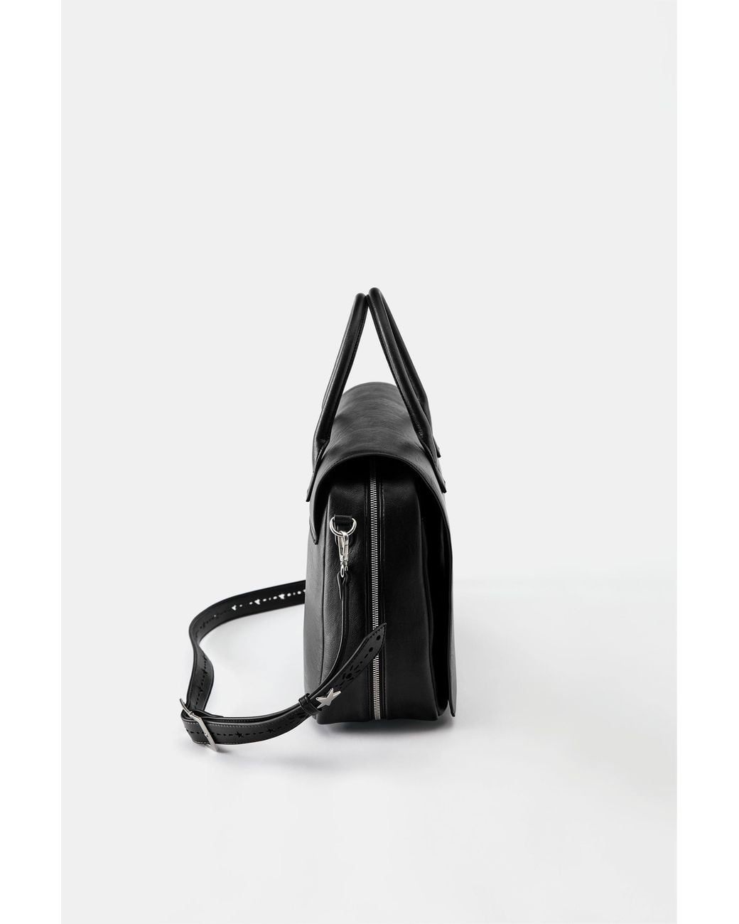 Pull&Bear Black Oscar Ouyang Suede Crossbody Bag for men