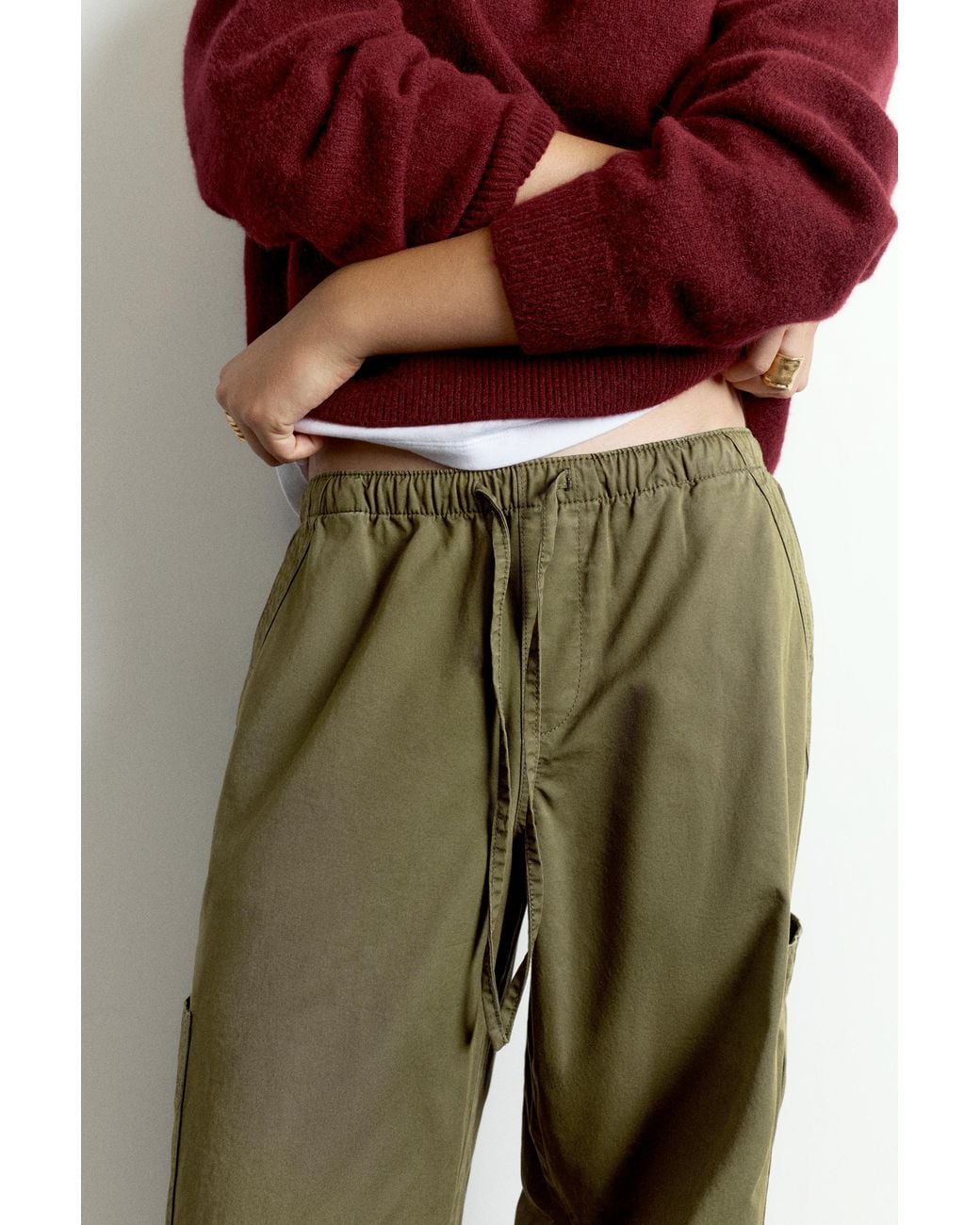 Pull&Bear Multicolor Cargo Parachute Trousers