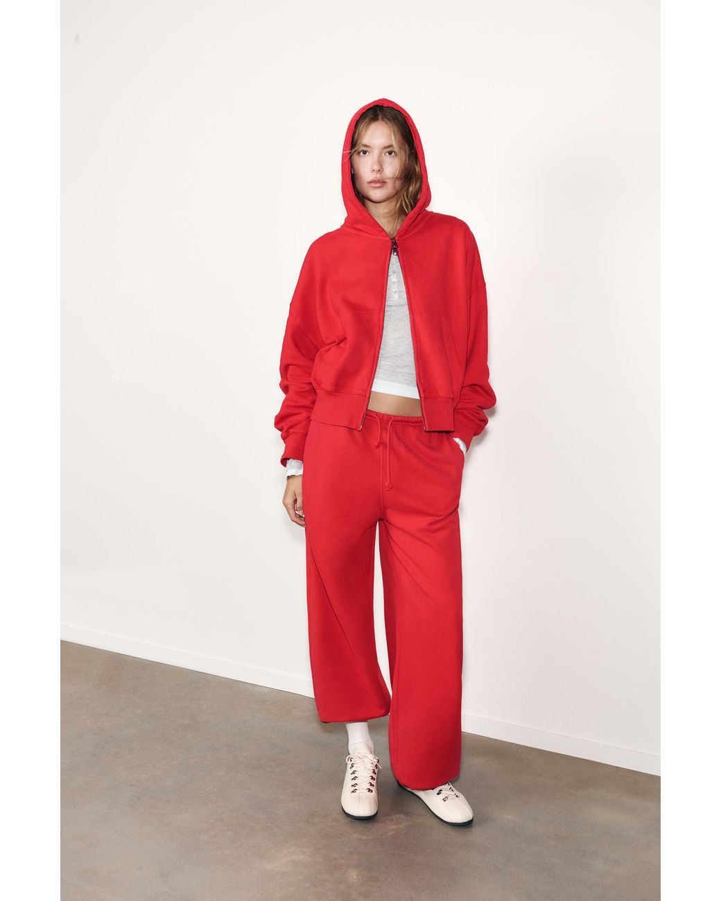 Pull&Bear Red Joggers With Elastic Hem
