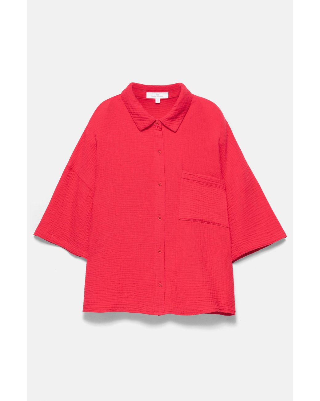 Pull&Bear Red Short Sleeve Crepe Shirt