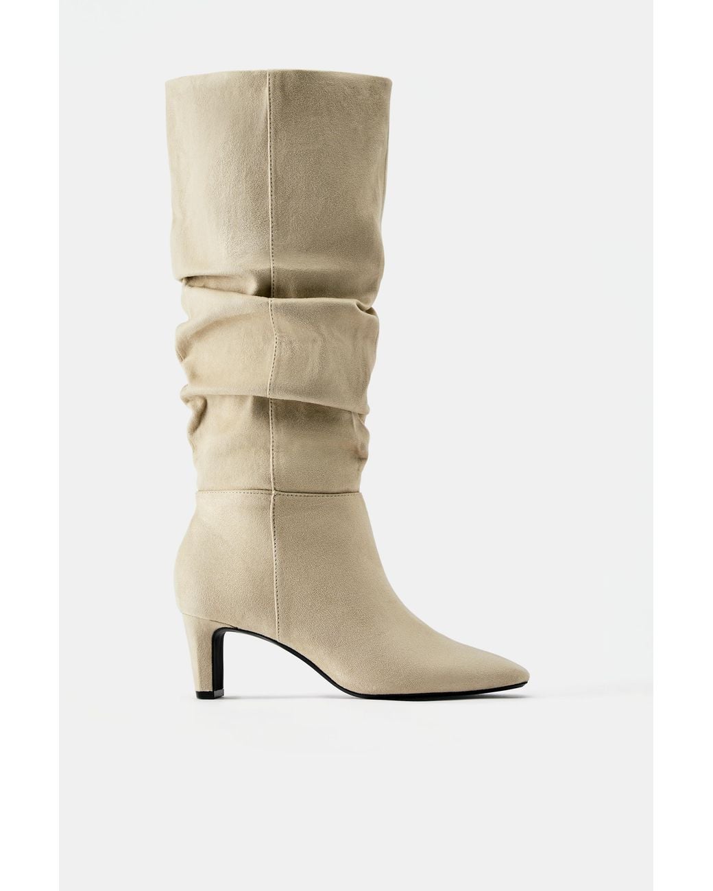 Pull&Bear Blue Ruched High Boots