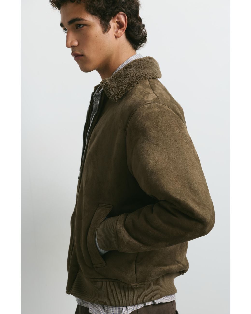 Pull&Bear Brown Combined Double-Faced Jacket for men