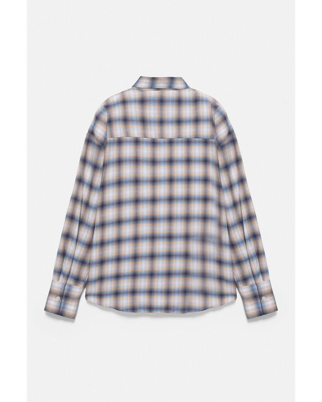 Pull&Bear Gray Check Long Sleeve Shirt