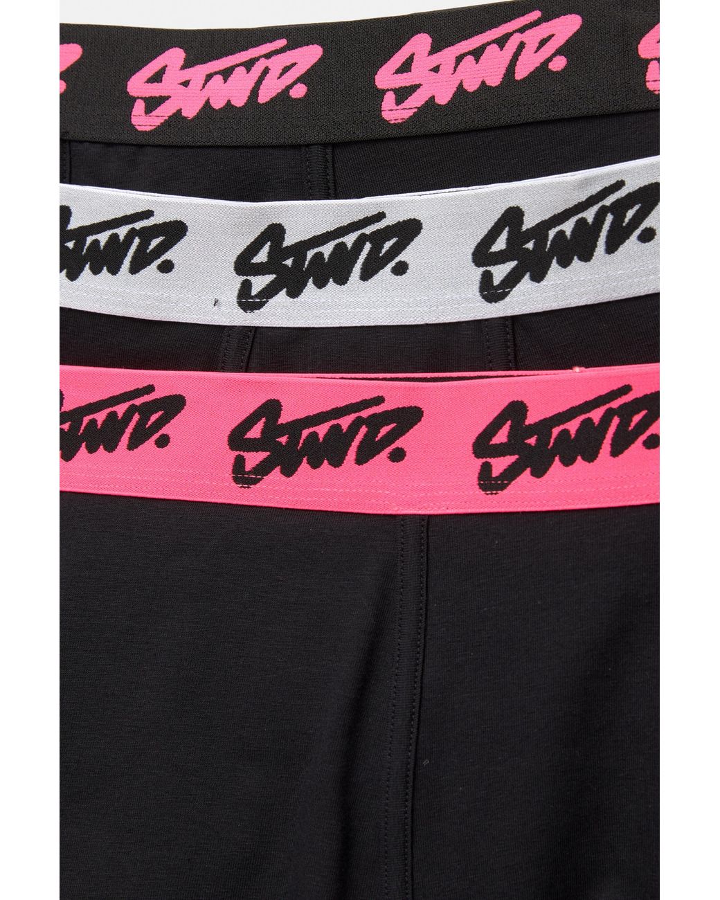 Pull&Bear Black Pack Of 3 Boxers With Stwd Logo for men