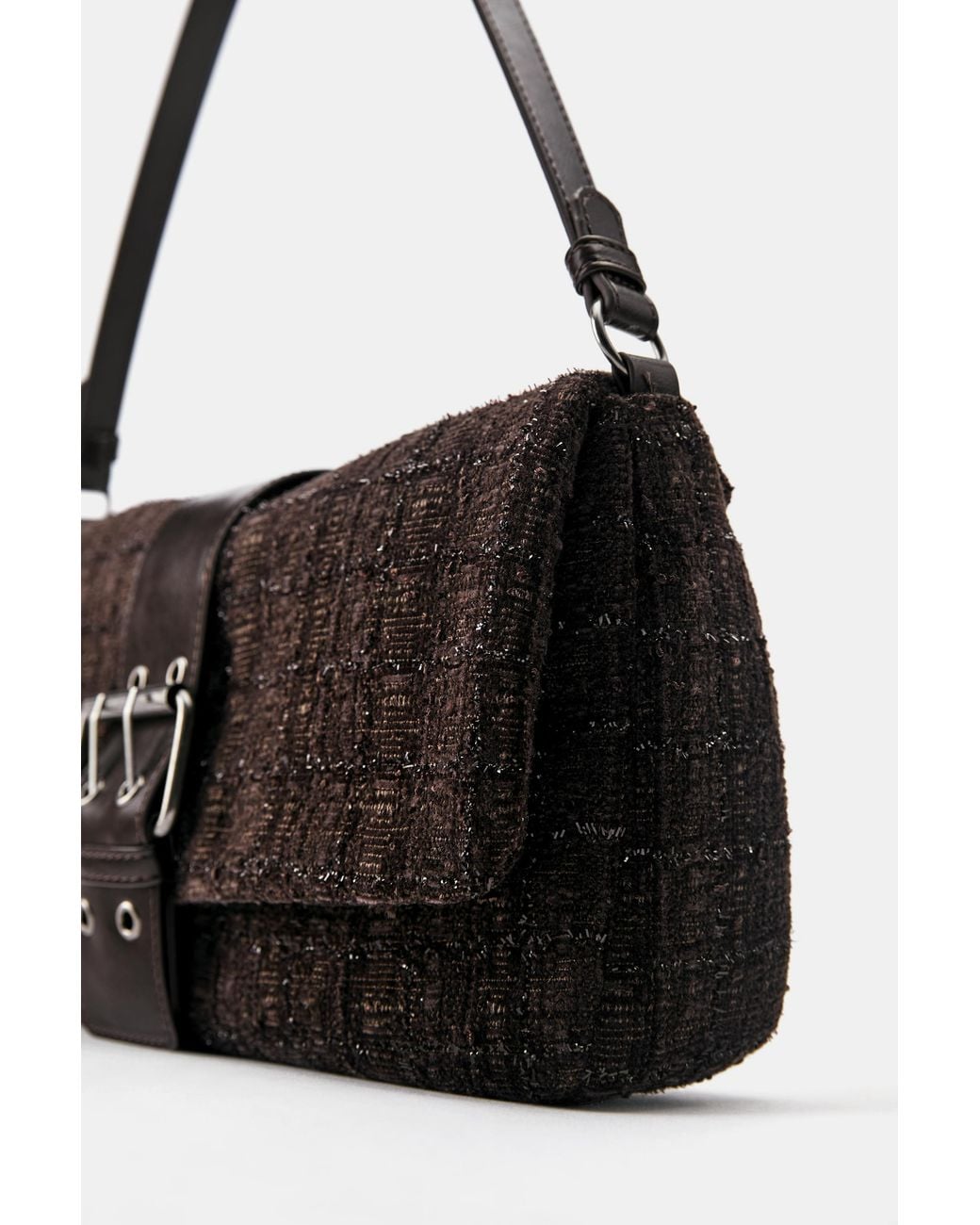 Pull&Bear Black Textured Shoulder Bag