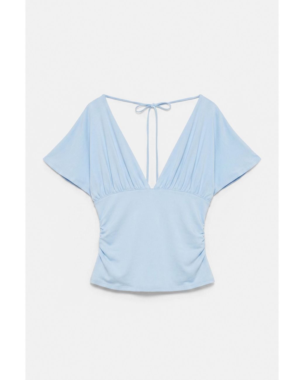 Top Froncé Col En V Pull&Bear en coloris Blue