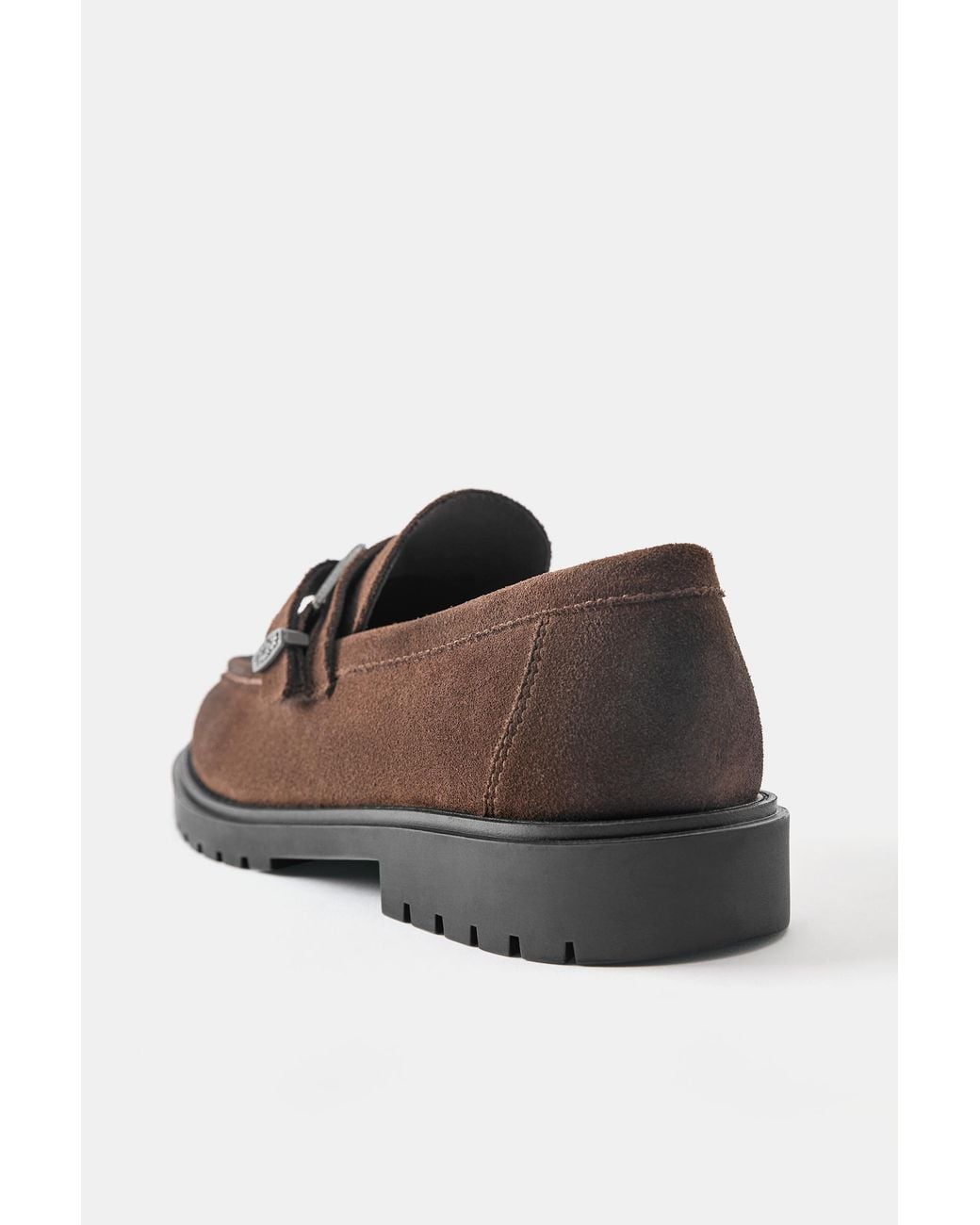 Pull&Bear White Leather Cowboy Loafers for men
