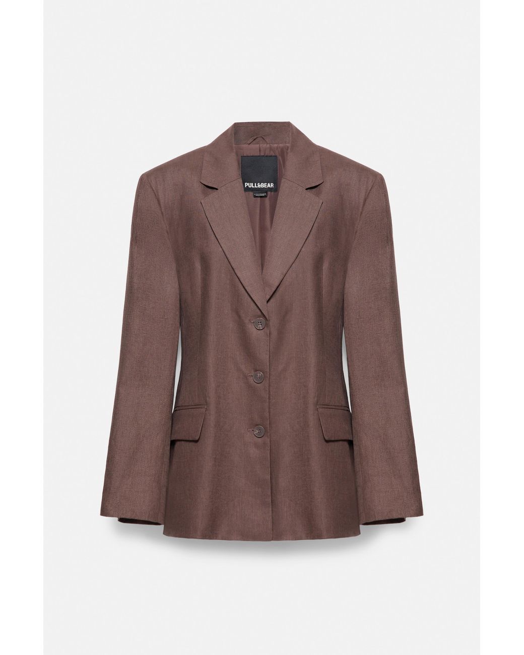 Pull&Bear Multicolor 100% Linen Fitted Blazer