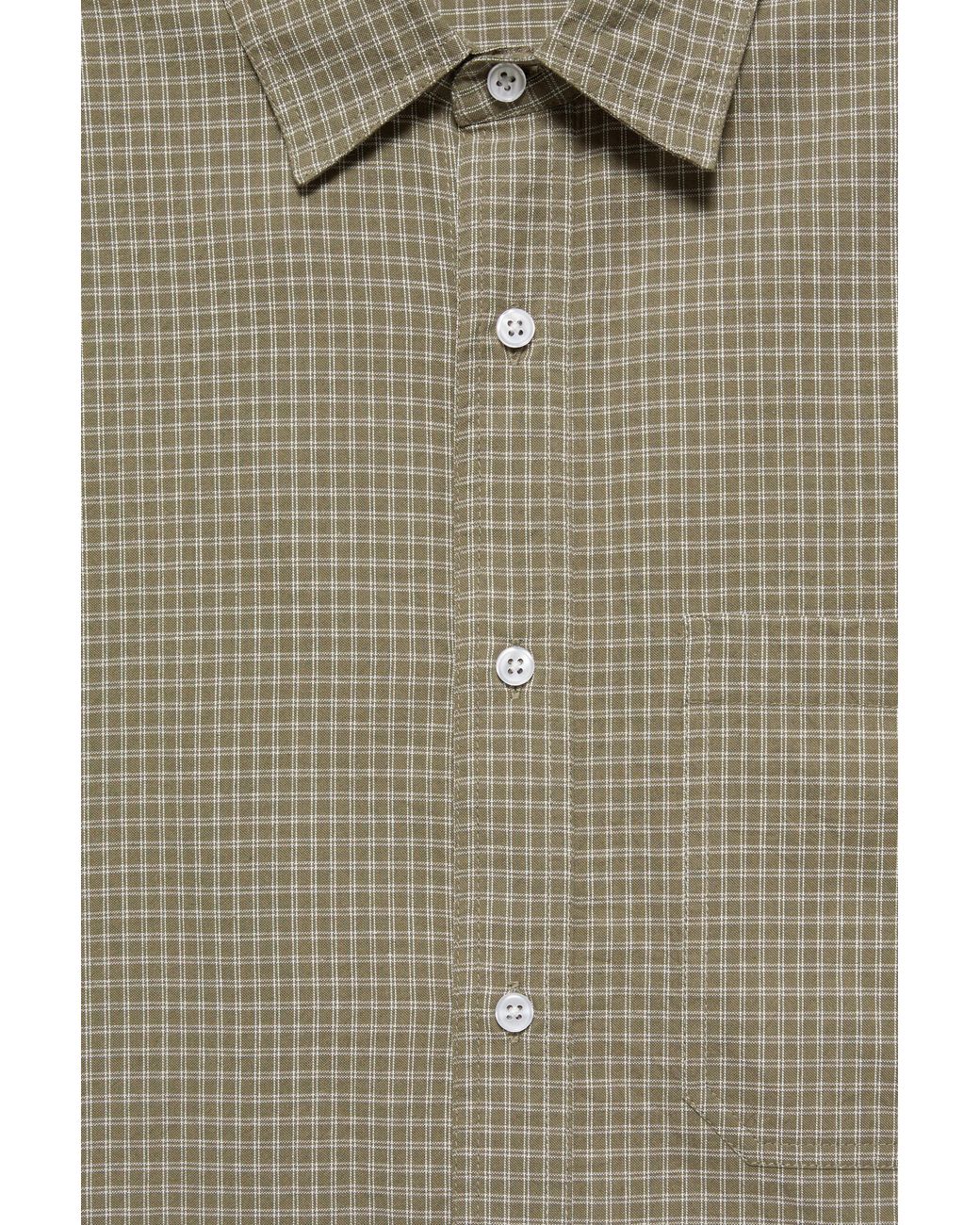 Camicia A Maniche Corte A Quadri di Pull&Bear in Natural da Uomo