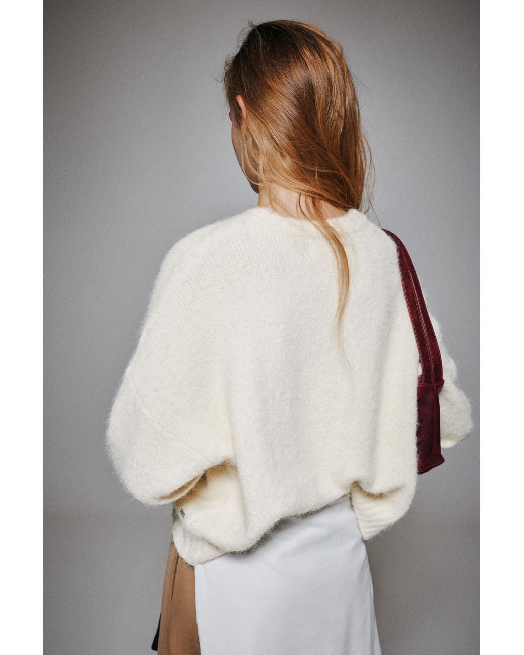 Pull&Bear White Basic-Strickpullover