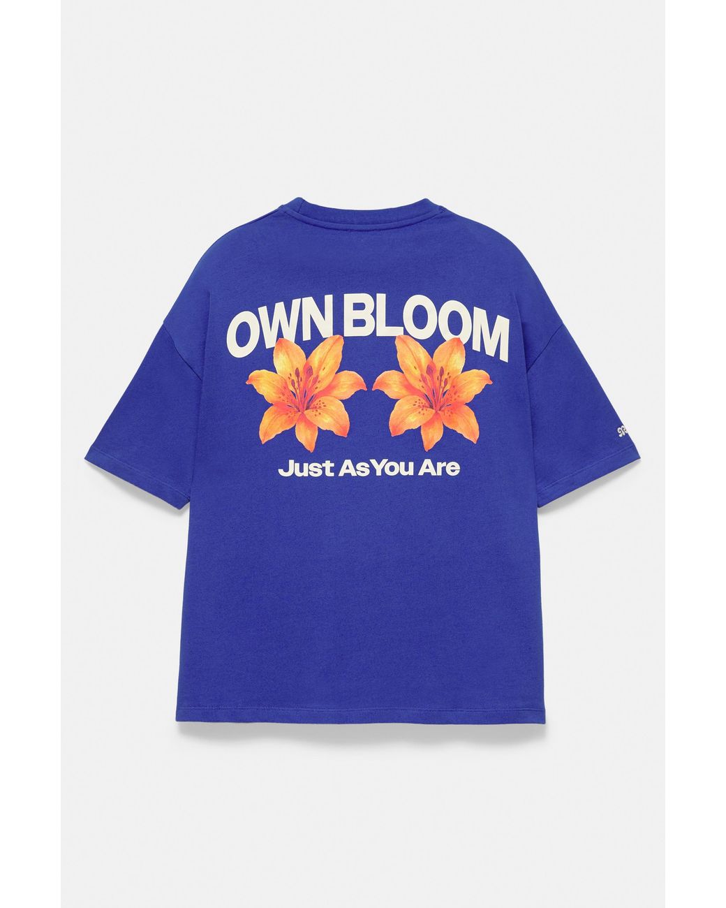 Pull&Bear Blue Oversize T-Shirt With Floral Graphic
