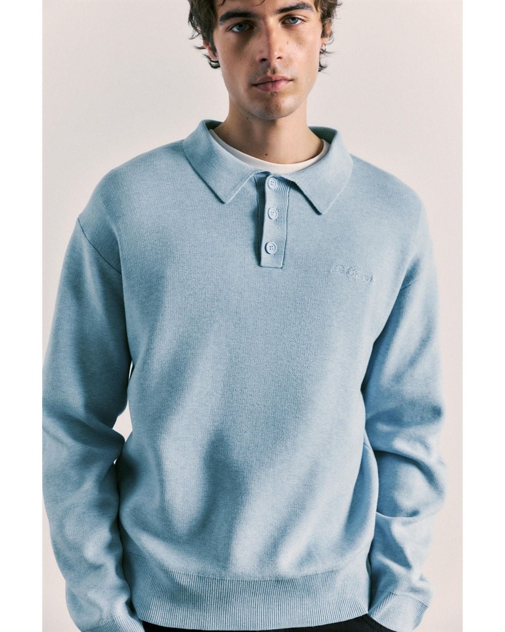 Polo di Pull&Bear in Blue da Uomo