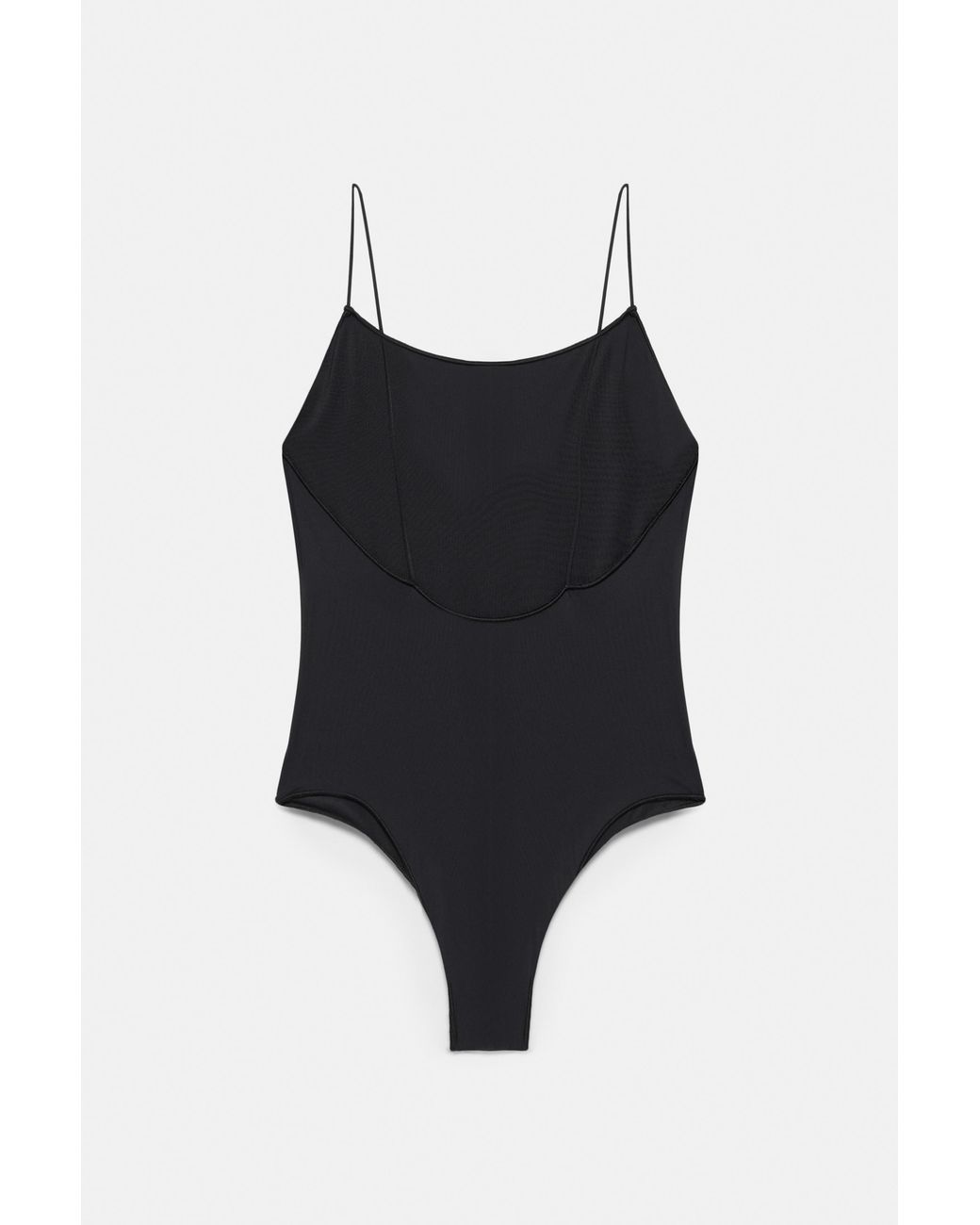 Pull&Bear Black Basic Strappy Swimsuit