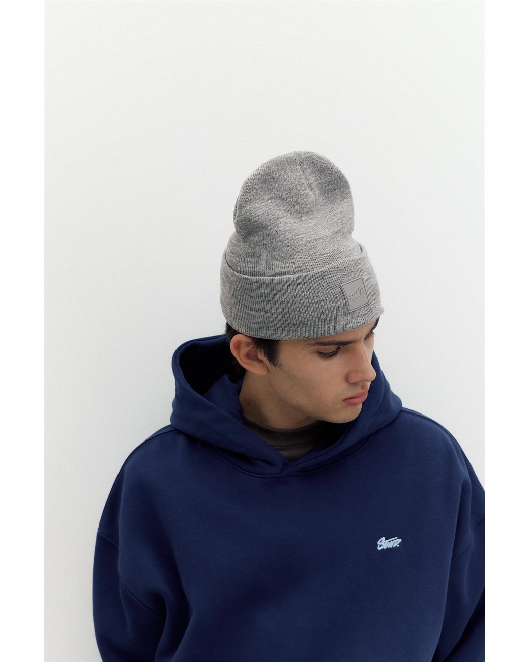 Pull&Bear Gray Stwd Beanie for men