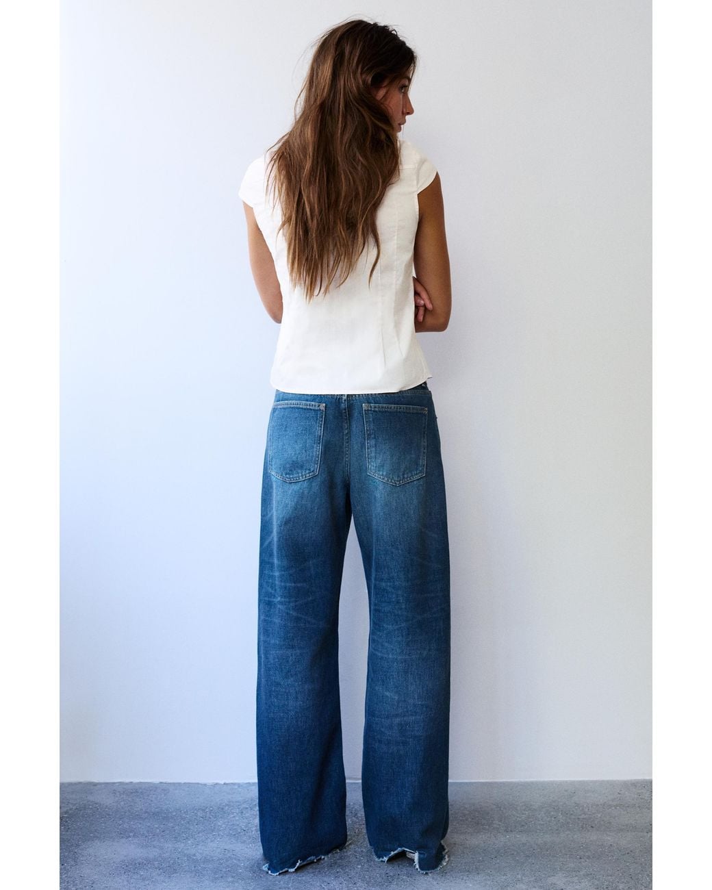 Pull&Bear Blue Peter Pan Collar Shirt