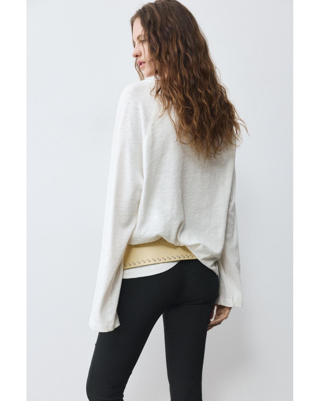 Pull&Bear White Long Sleeve Raglan T-Shirt