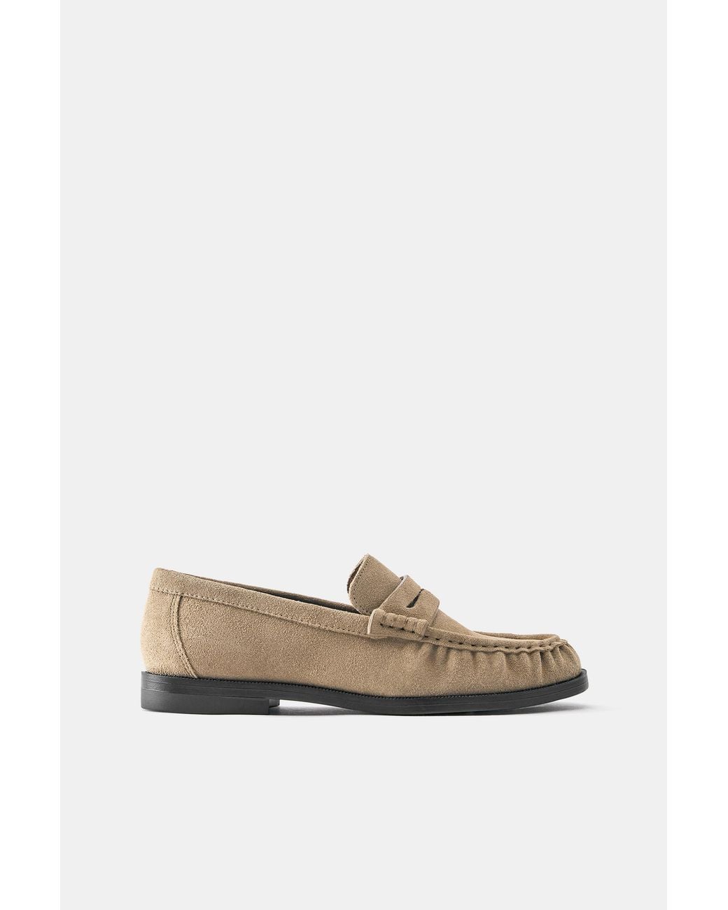 Pull&Bear Blue Gathered Leather Loafers