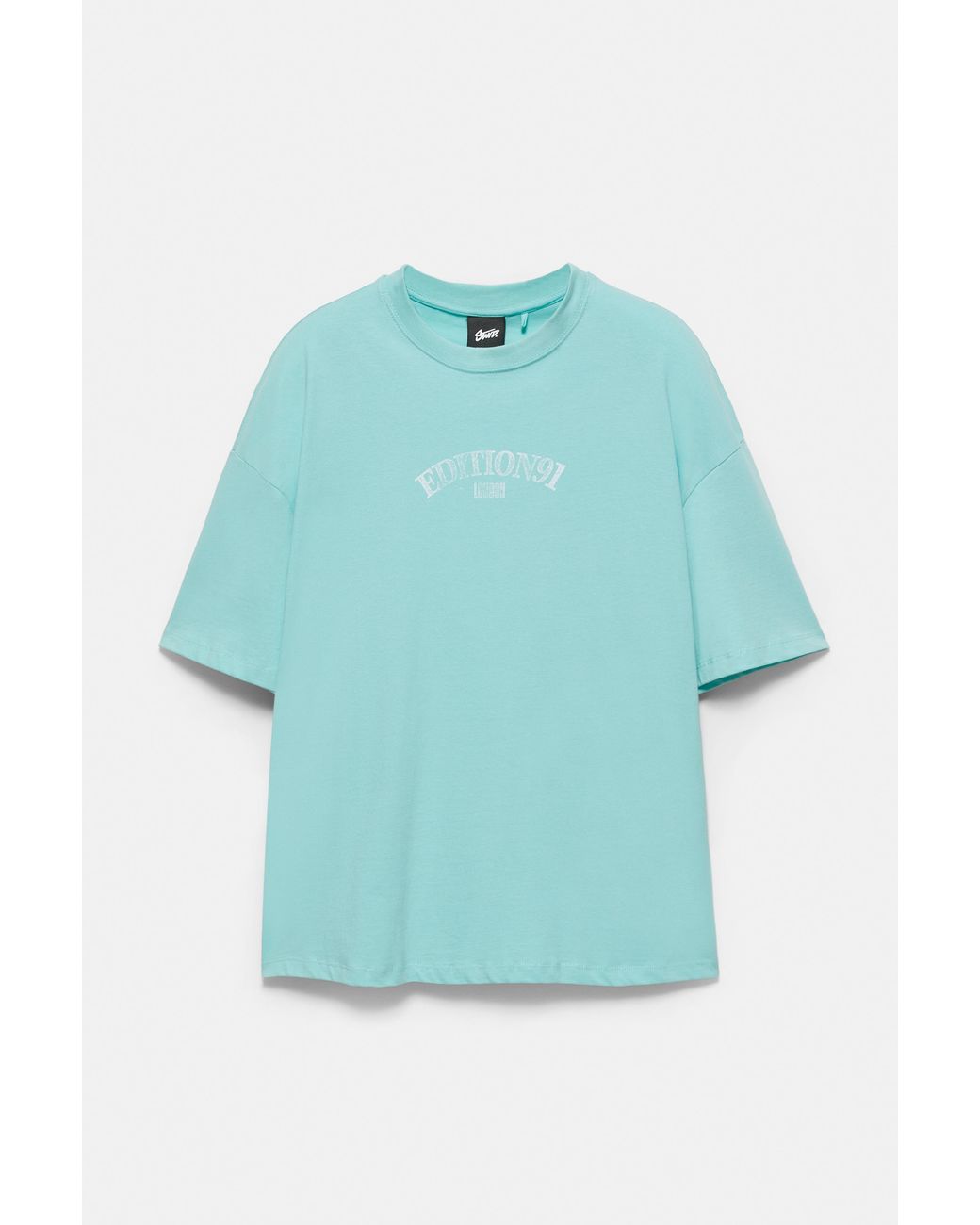 Pull&Bear Blue Stwd Boxy T-Shirt for men