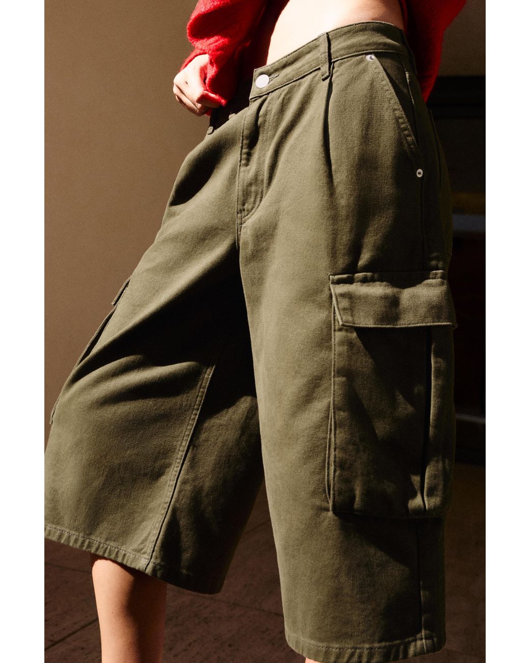Pull&Bear Jorts Cargo in het Green
