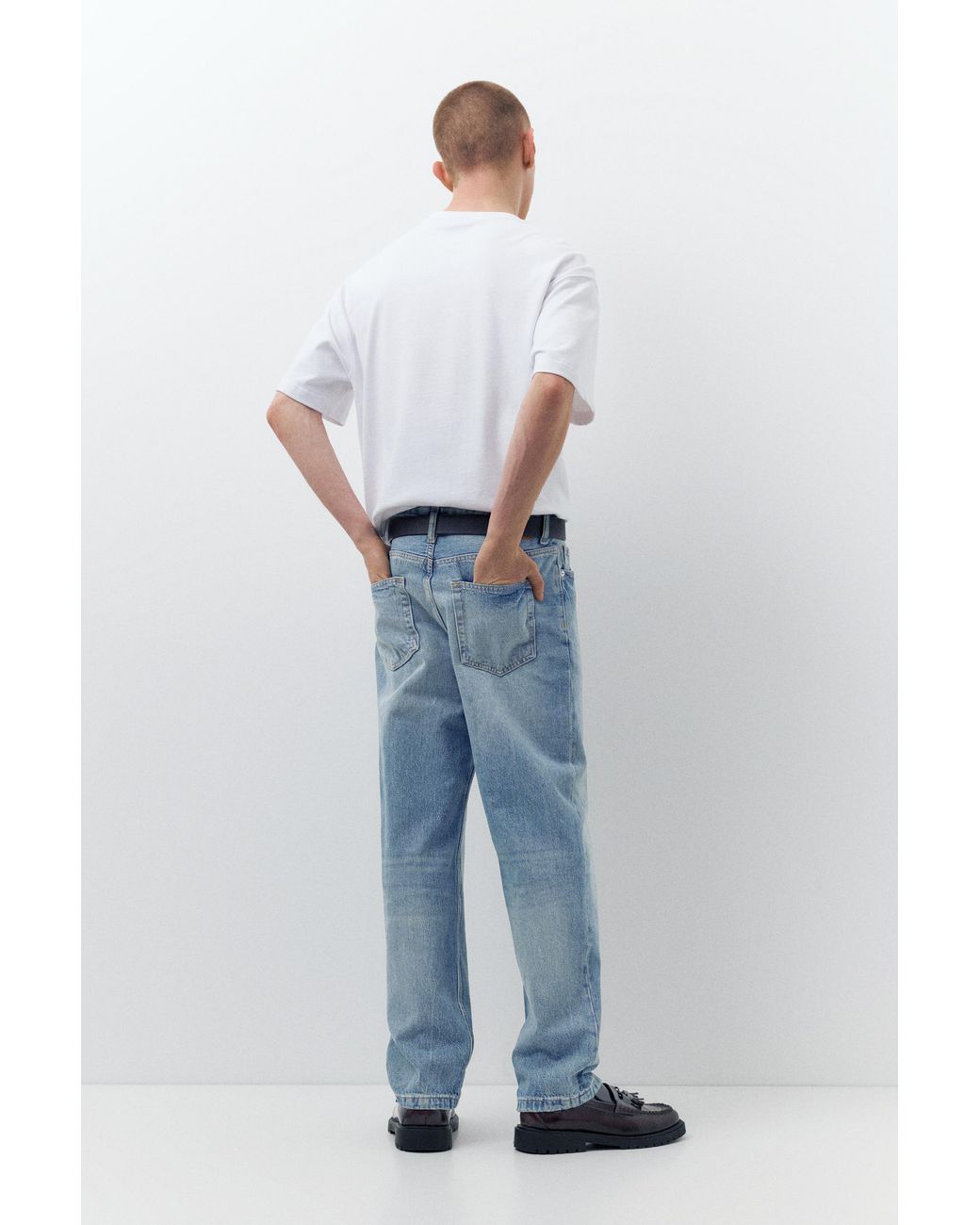 Pull&Bear Recht Model Jeans in het Blue voor heren