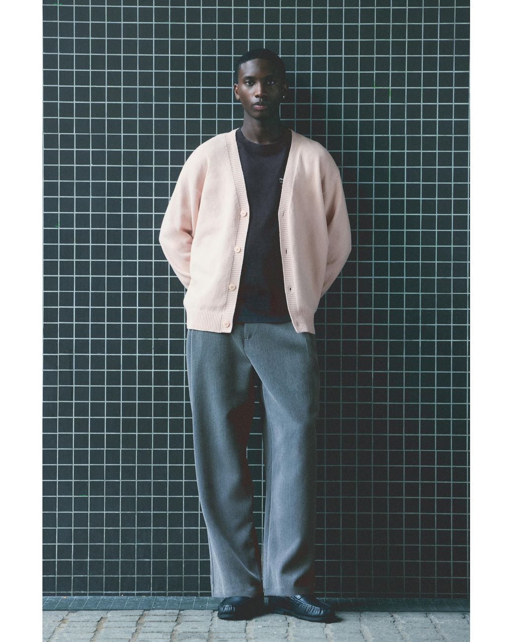 Pull&Bear Gray Basic Cardigan for men