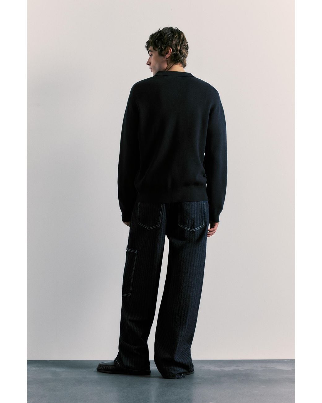 Polo di Pull&Bear in Black da Uomo