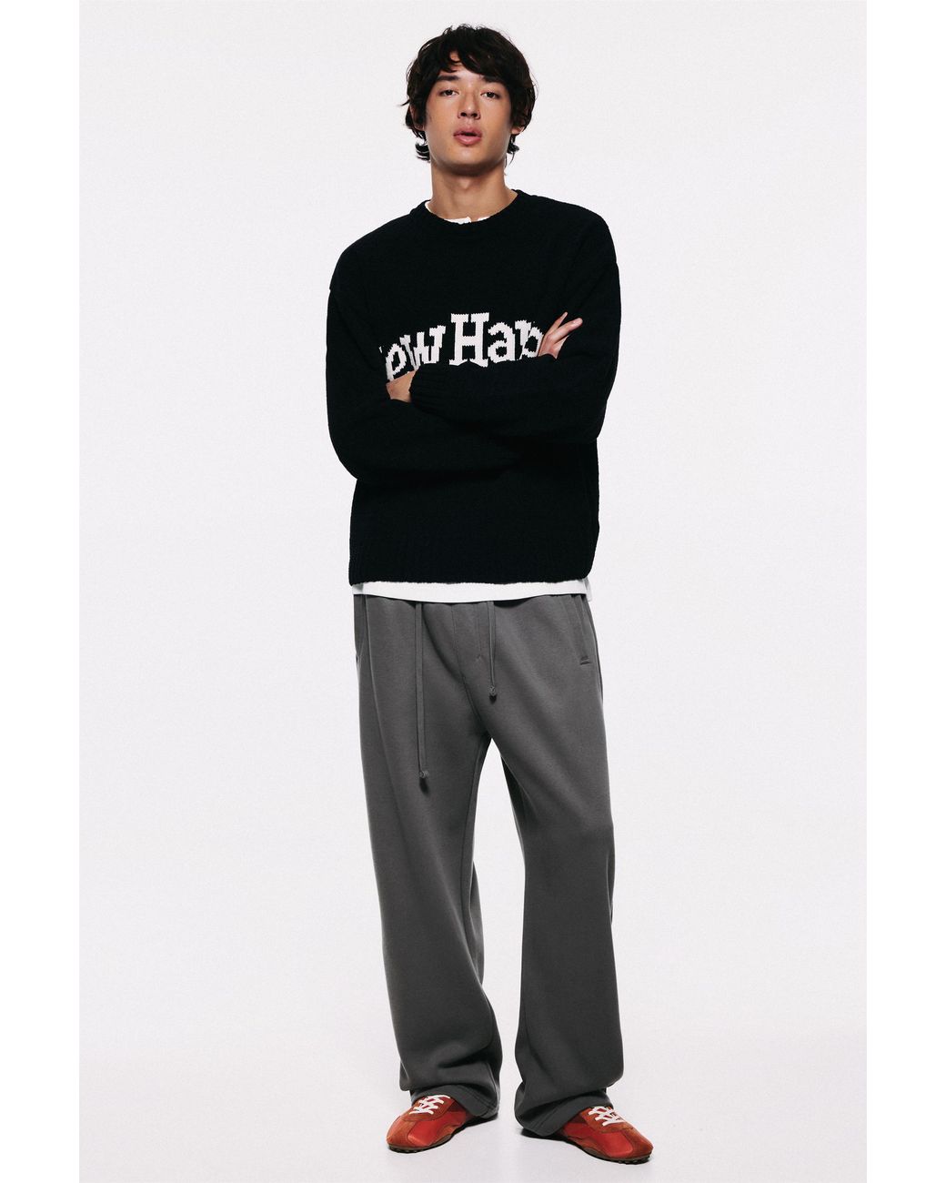 Pull&Bear Gray Basic Baggy Tracksuit Trousers for men