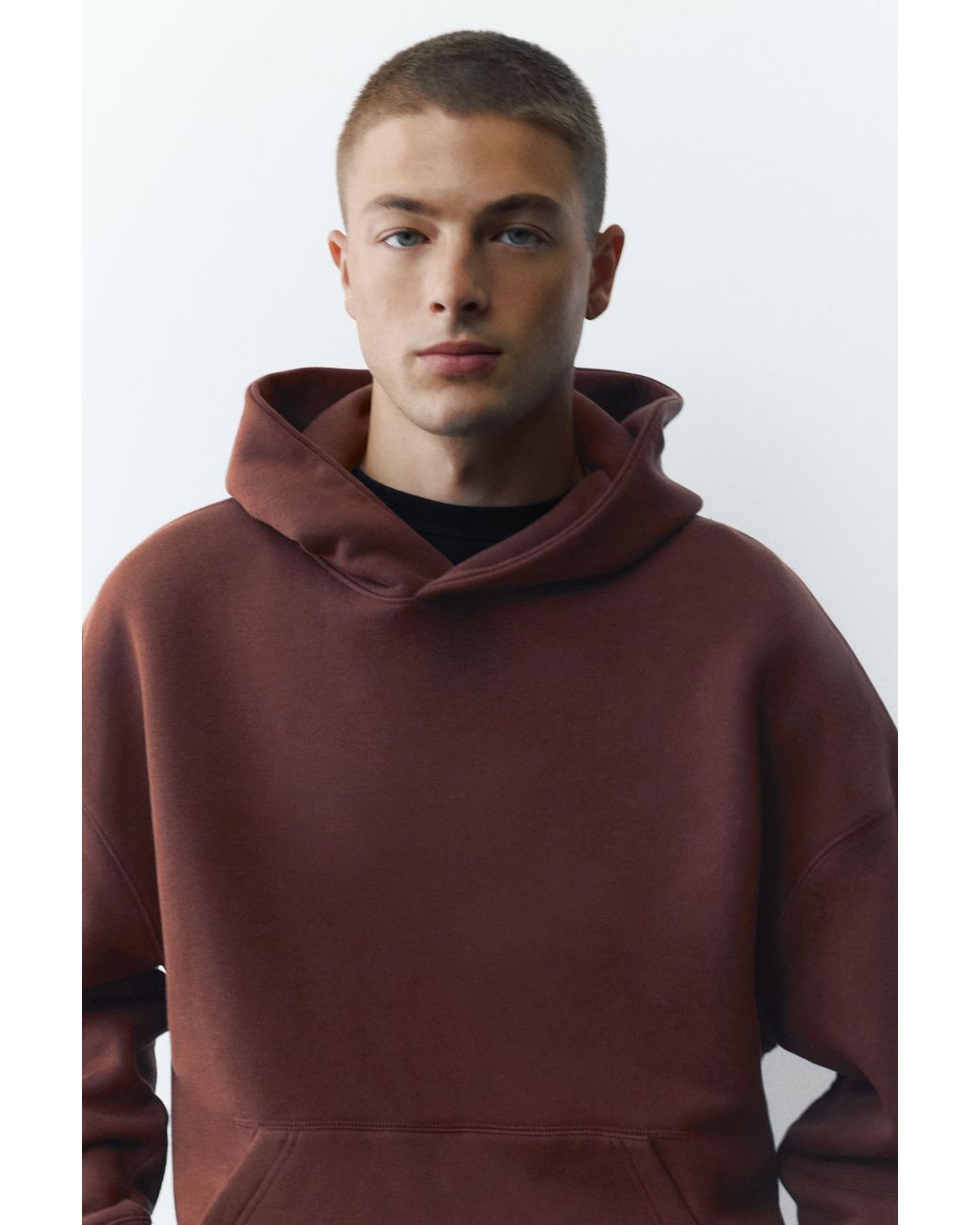 Pull&Bear Blue Boxy Fit Hoodie for men