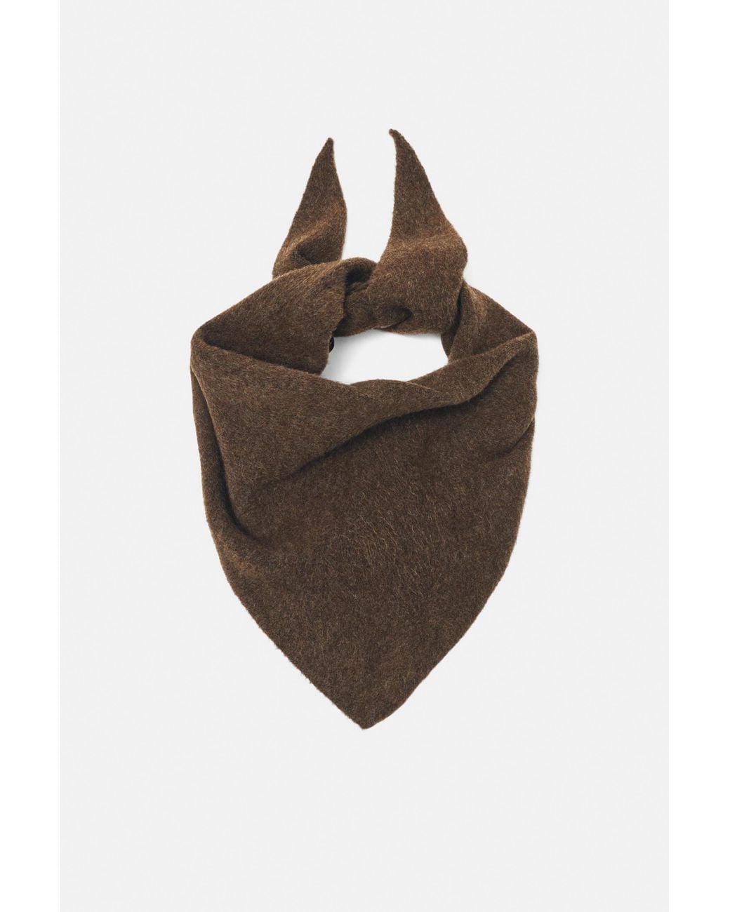 Pull&Bear Gebreide Driehoekige Sjaal in het Brown
