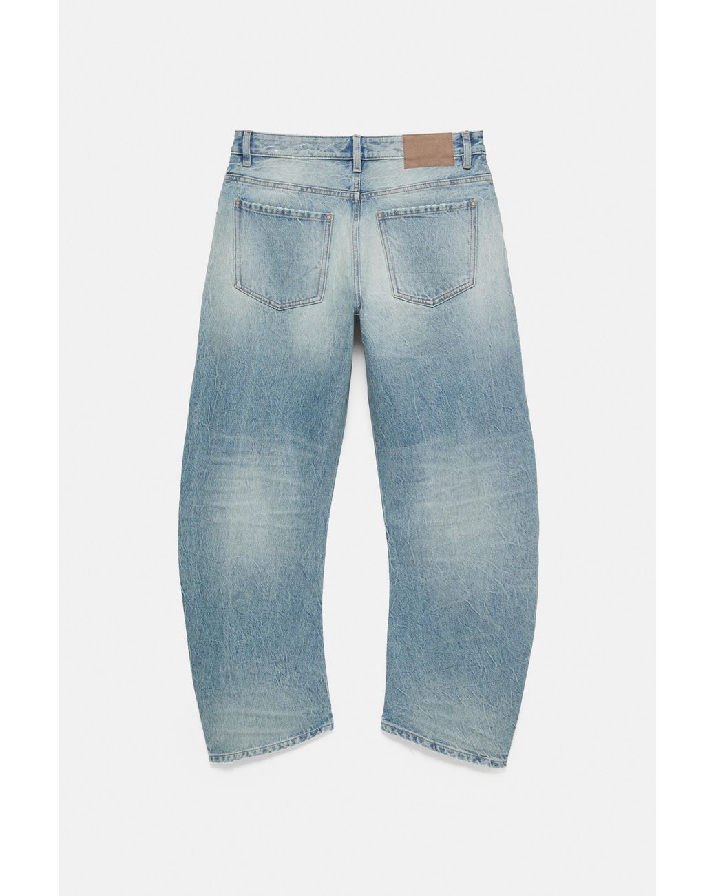 Pull&Bear Blue Low-Rise Baggy Jeans for men
