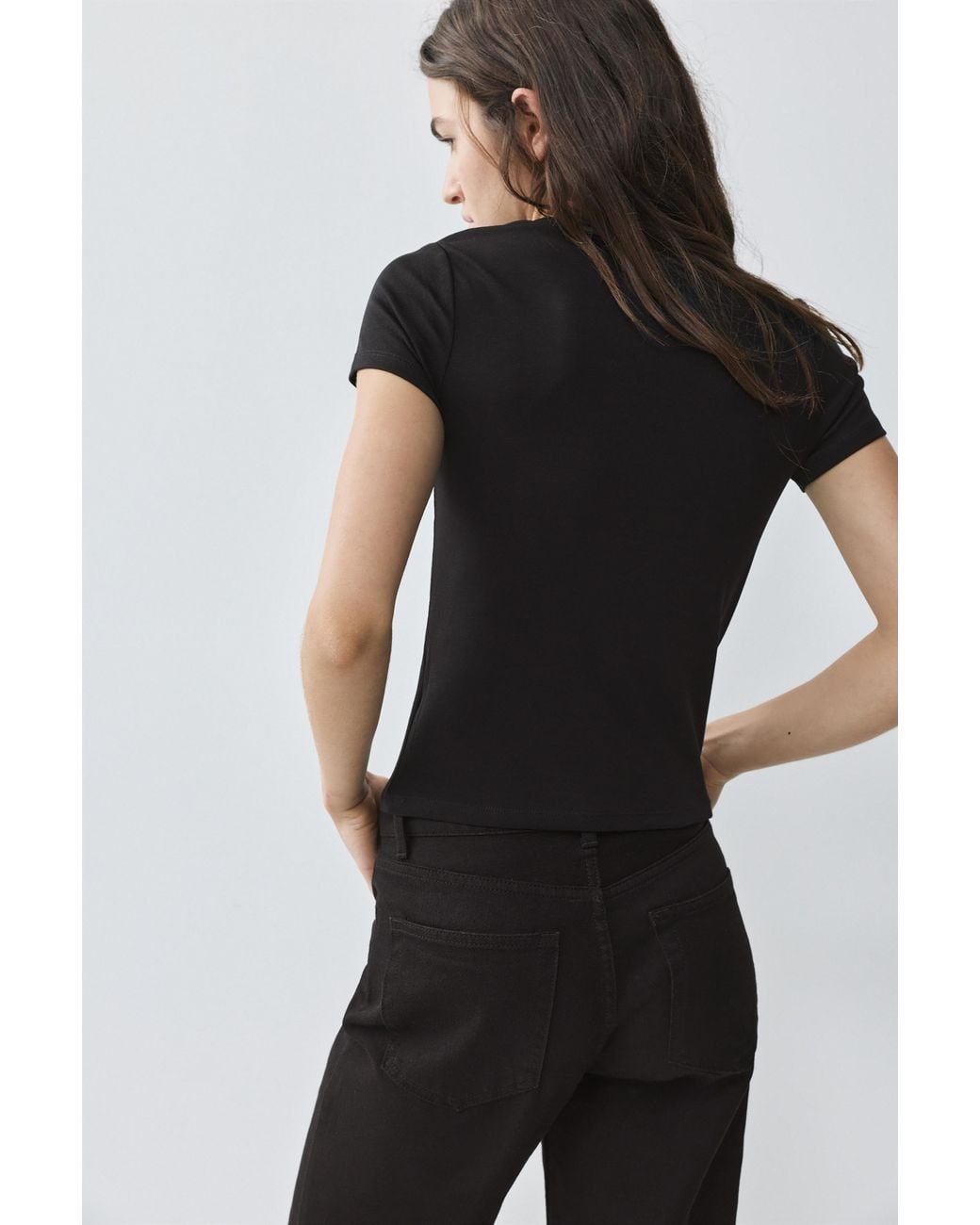 Pull&Bear Black Fitted Short Sleeve T-Shirt