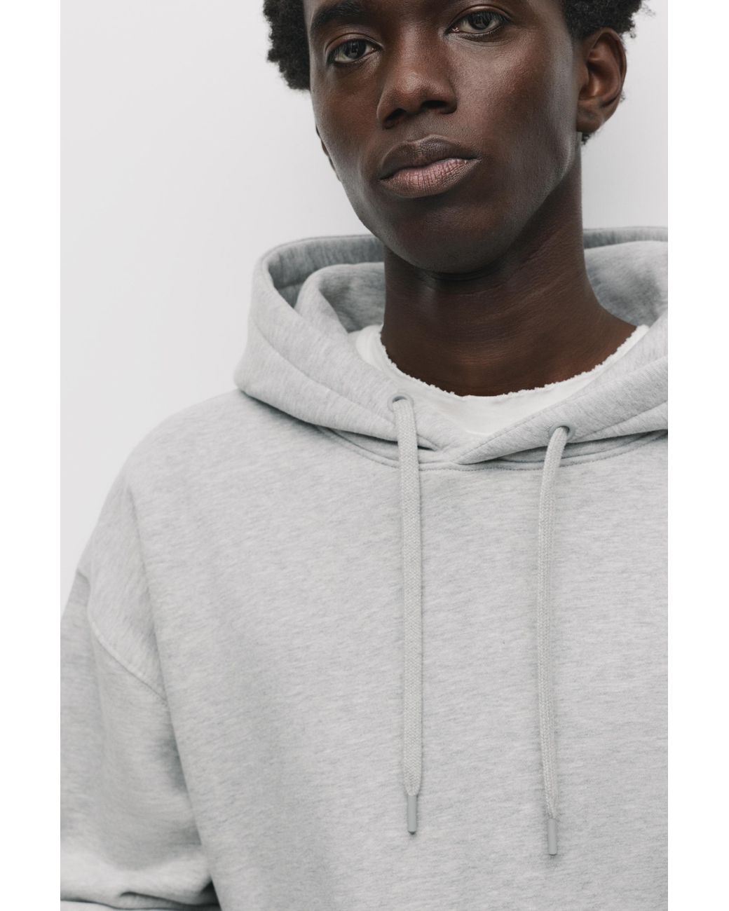 Pull&Bear Basic Hoodie in het Gray voor heren