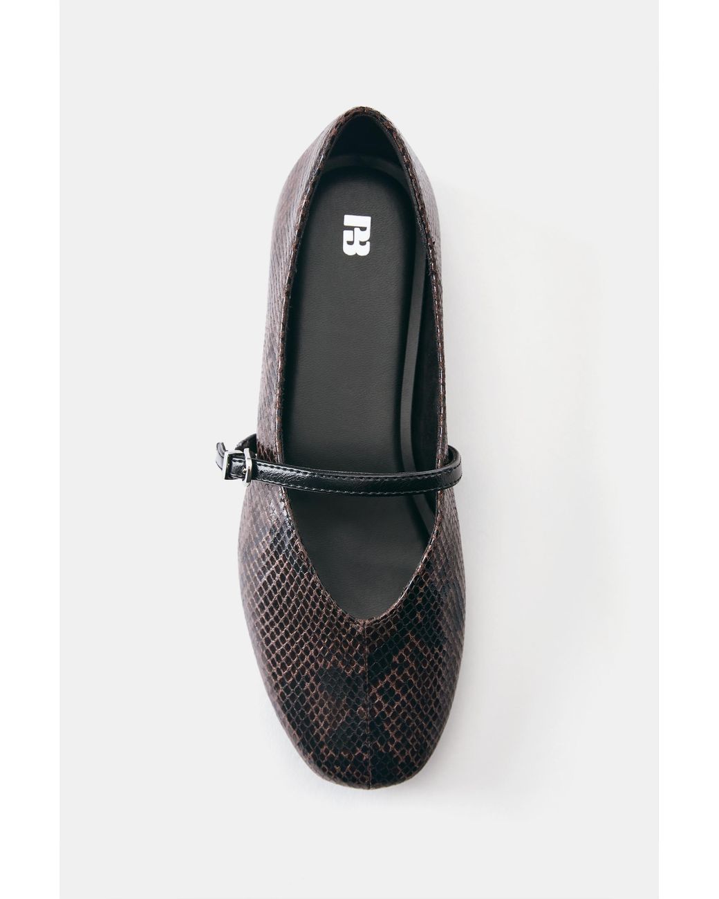 Pull&Bear White Schlangen-Ballerinas