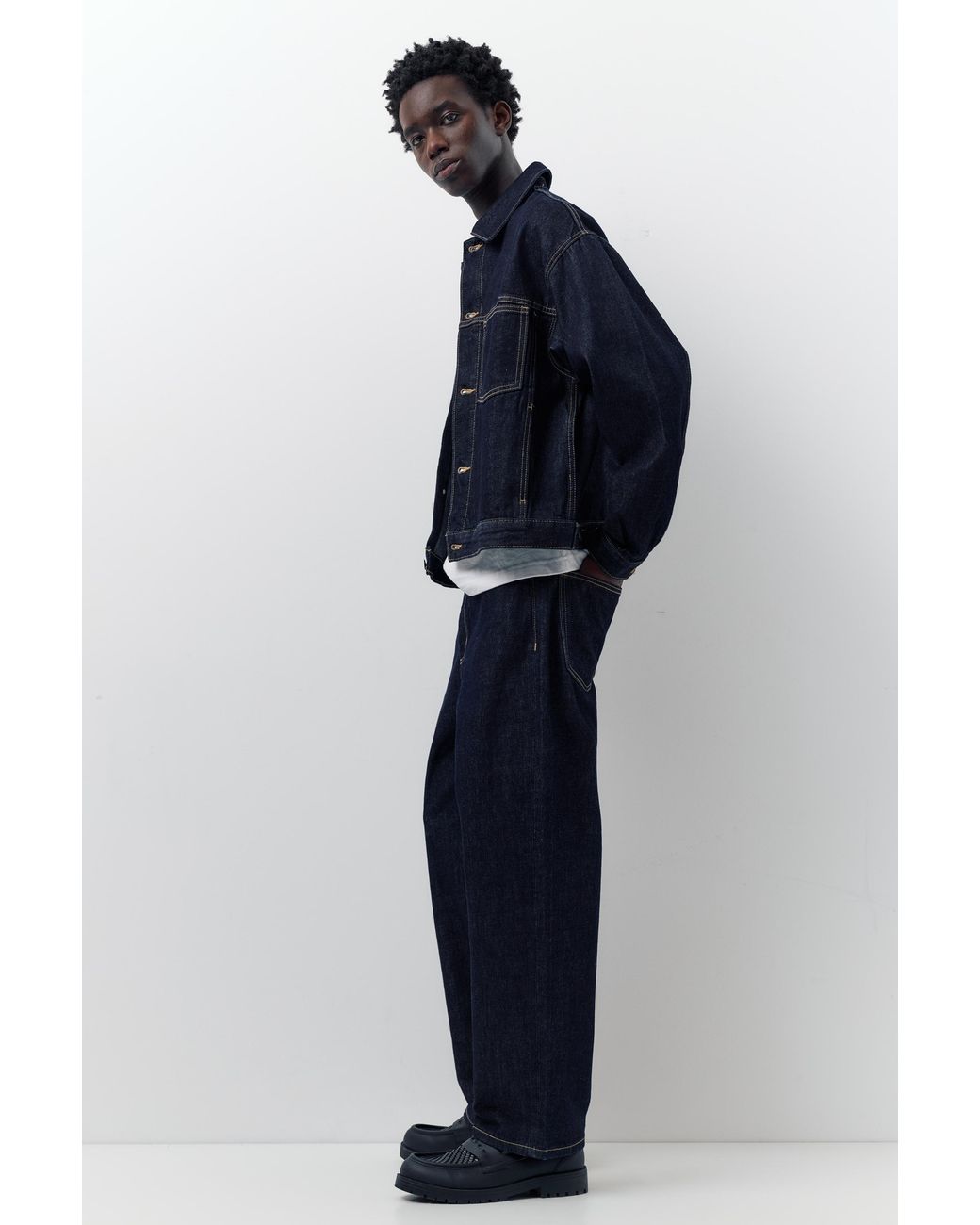 Pull&Bear Blue Baggy Jeans for men