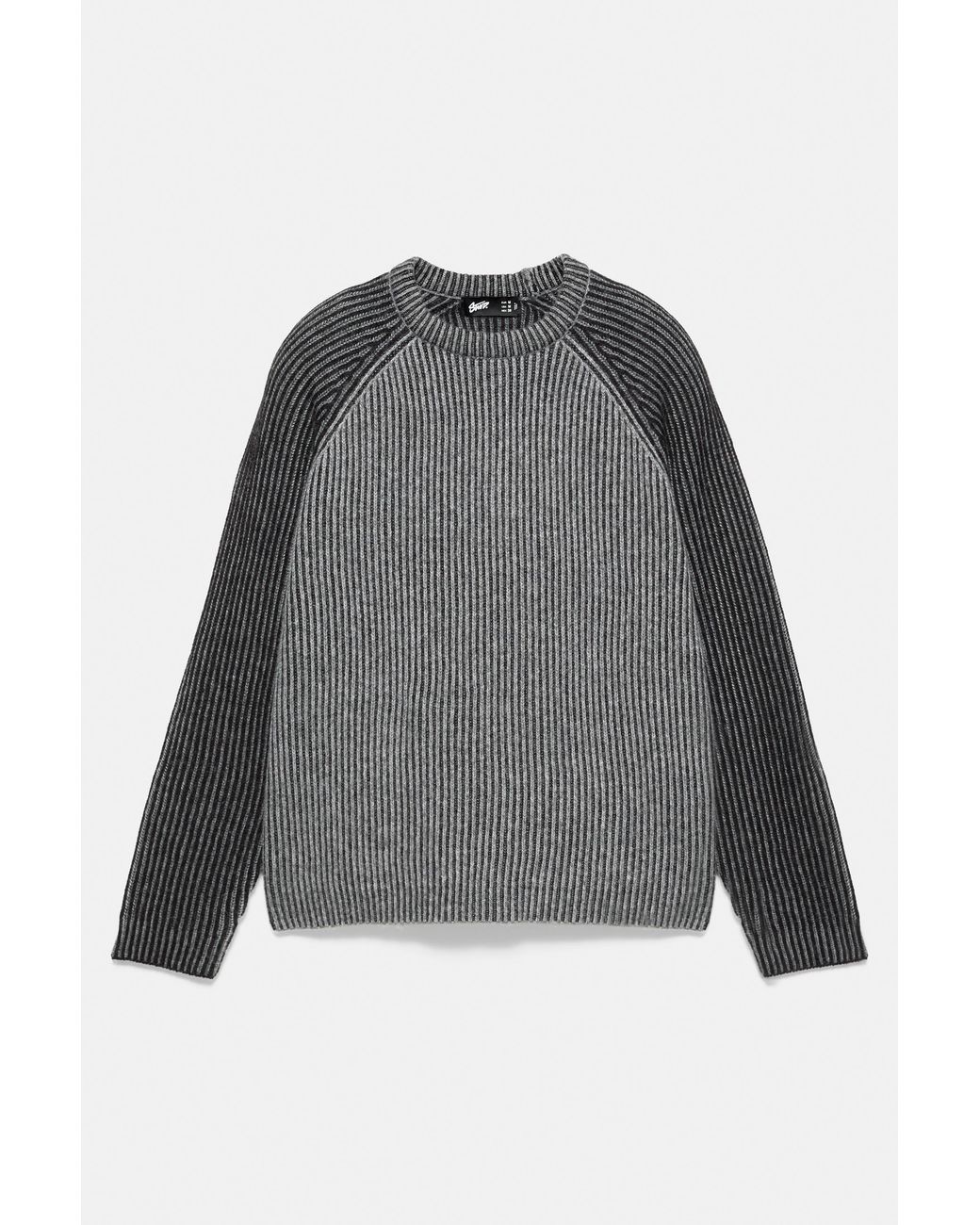 Pull Côtelé À Manches Raglan Pull&Bear pour homme en coloris Gray