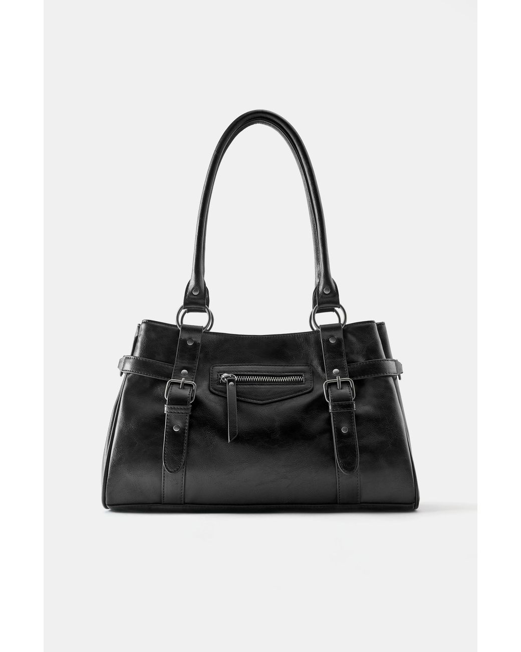 Pull&Bear Blue Shopper Bag With Buckles