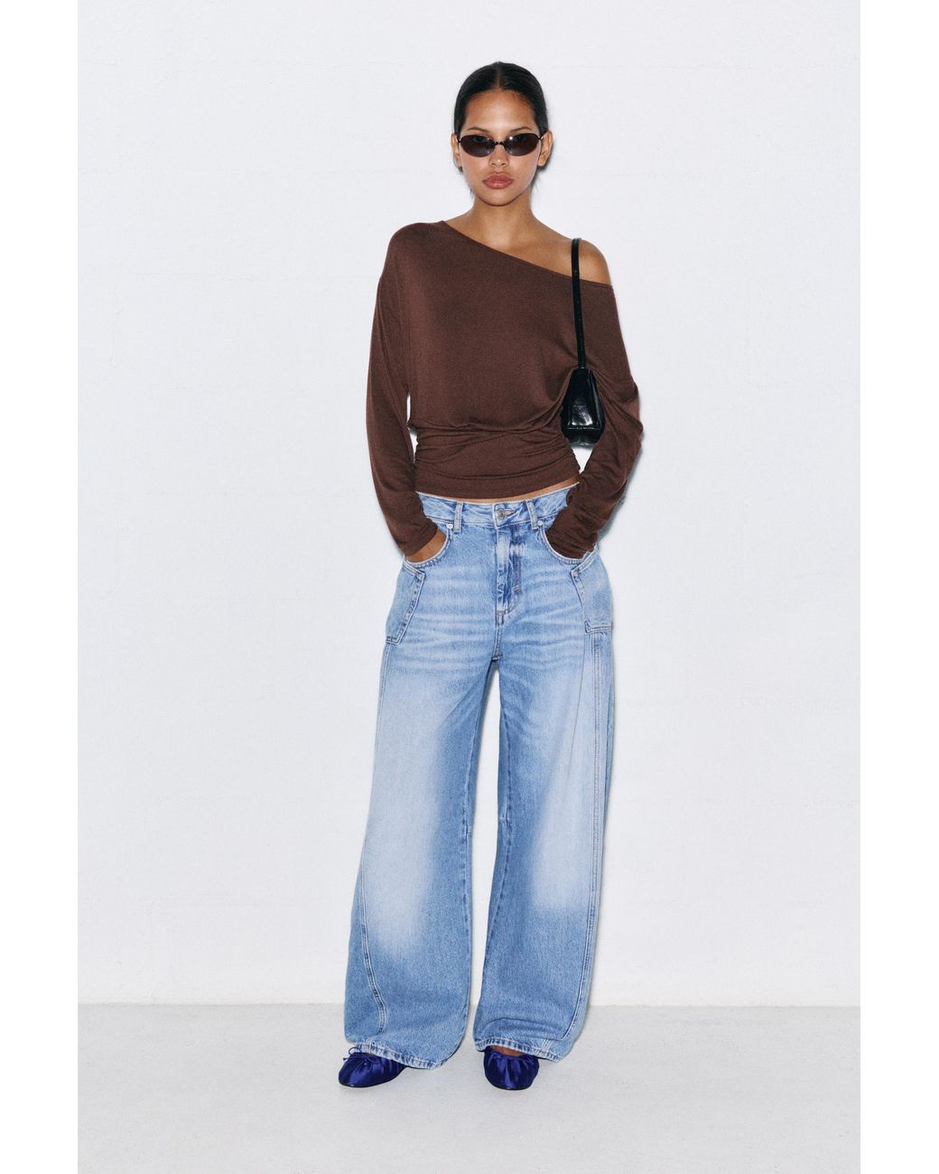 Pull&Bear Blue Asymmetric Cummerbund Top