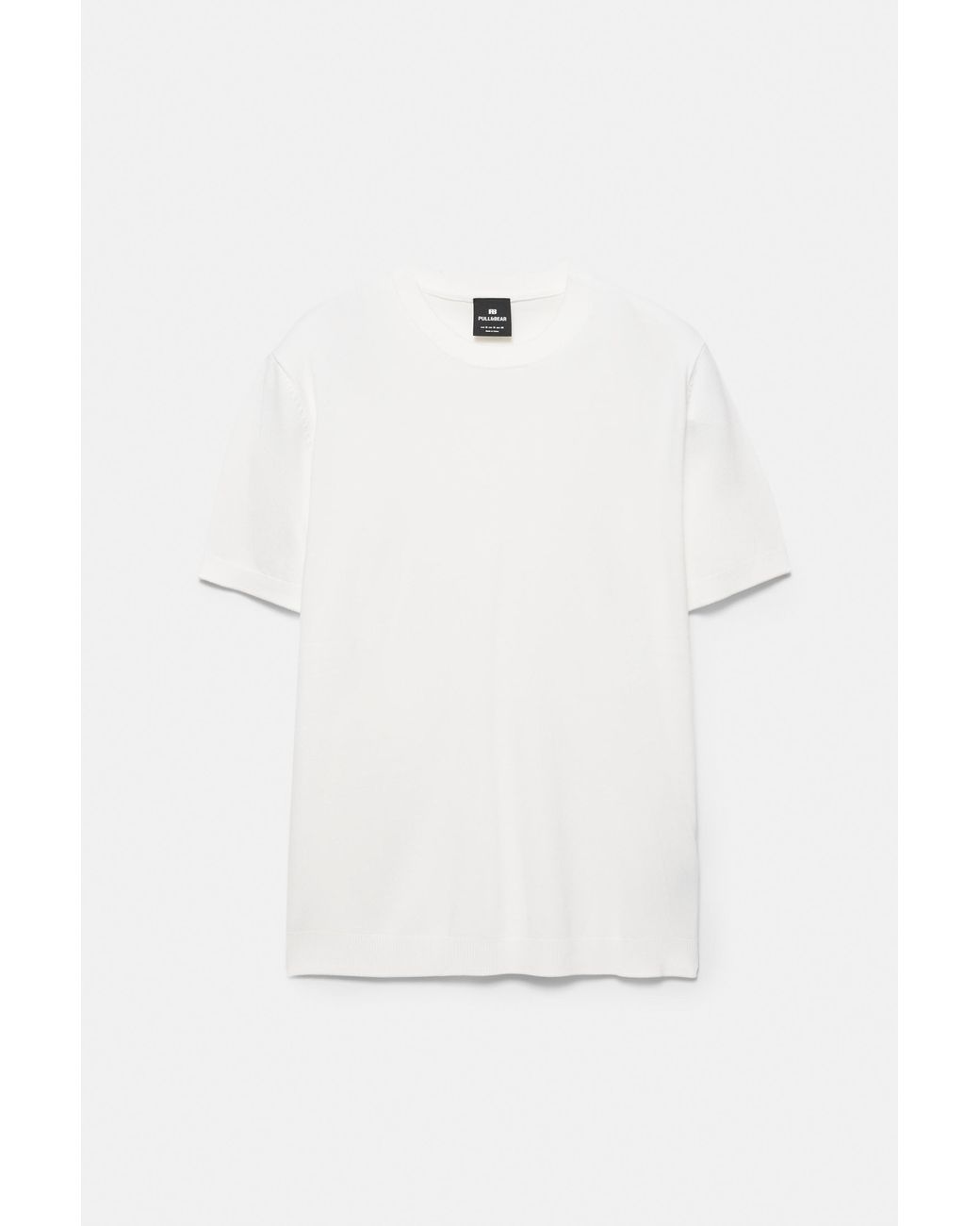 Pull&Bear Natural Short Sleeve Jumper for men