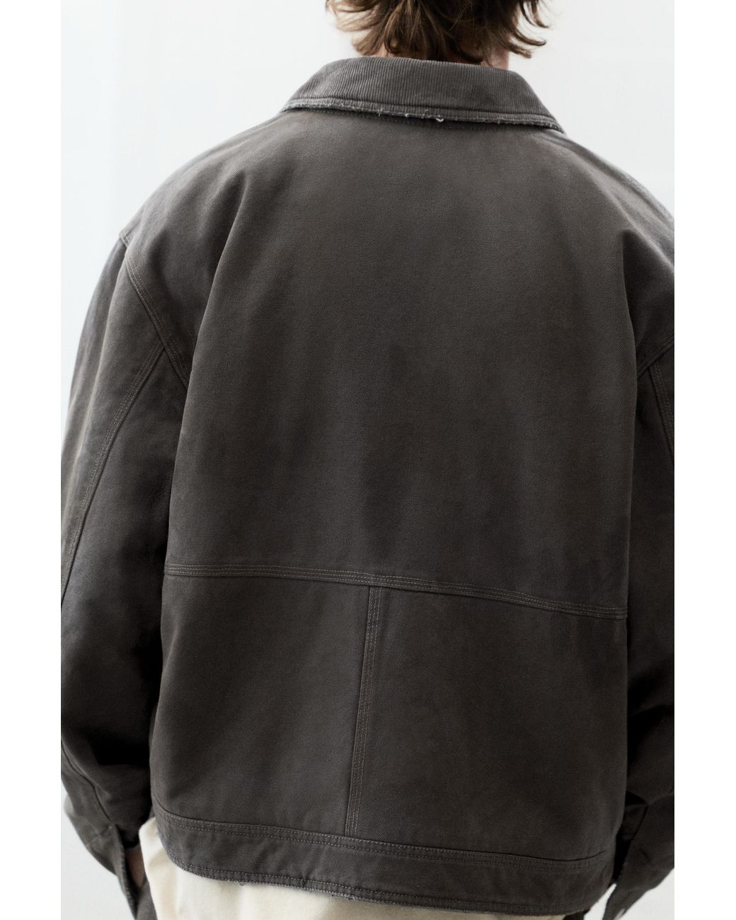 Pull&Bear Gray Washed-Finish Jacket for men