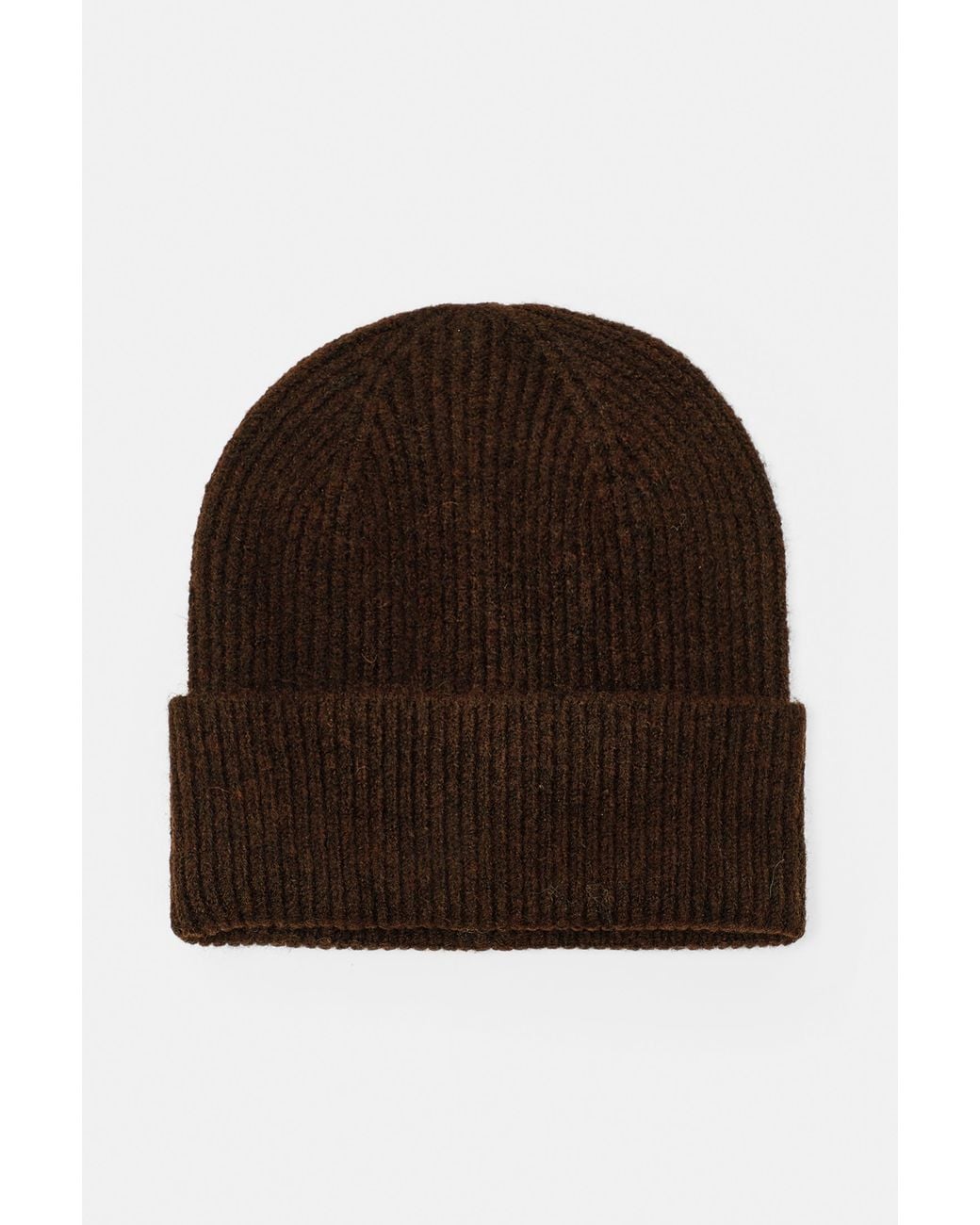Pull&Bear Brown Ribbed Knit Beanie