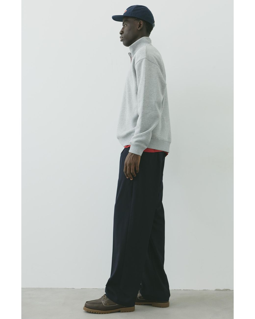 Pull&Bear Blue Wide-Leg Tailored Fit Trousers for men