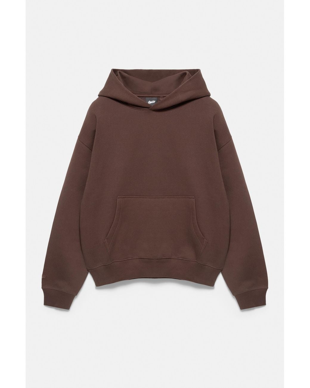 Pull&Bear Brown Boxy Stwd Hoodie for men