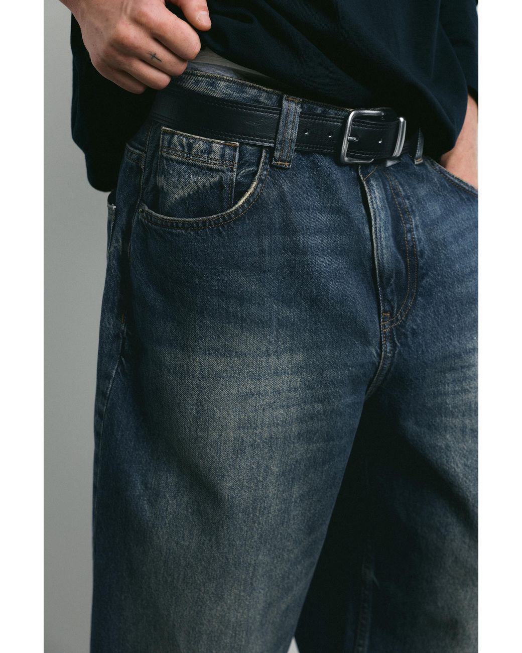 Pull&Bear Green Baggy Relaxed Fit Jeans for men