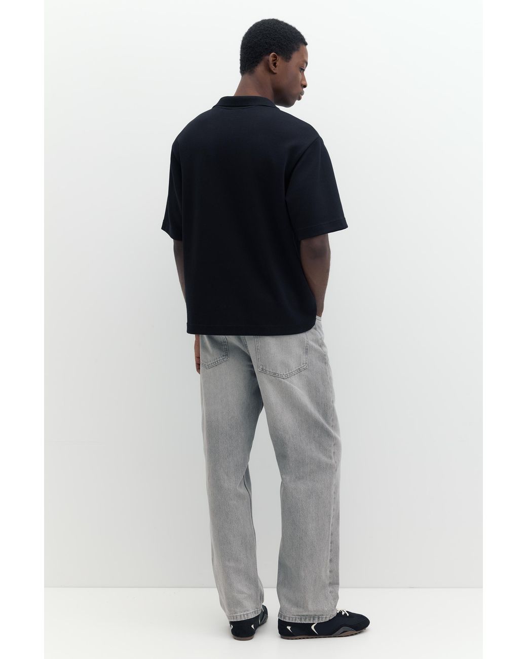 Pull&Bear Interlock Polo Met Korte Mouw in het Blue voor heren
