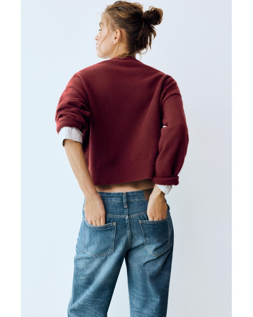 Pull Boxy En Maille Soft Pull&Bear en coloris Red