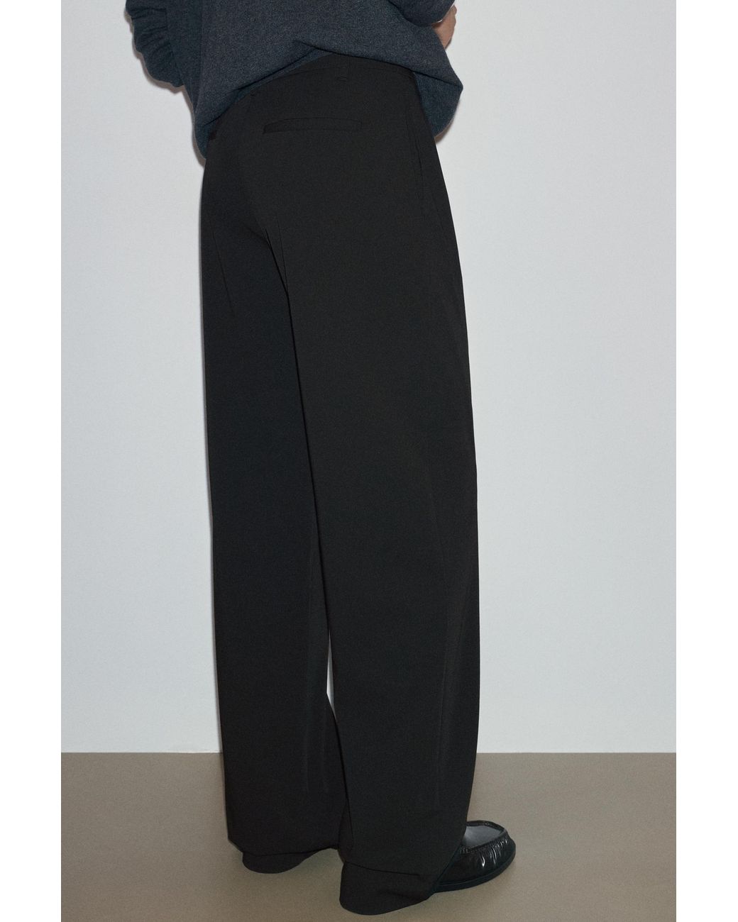 Pull&Bear Nette Broek Met Bandplooi in het Black